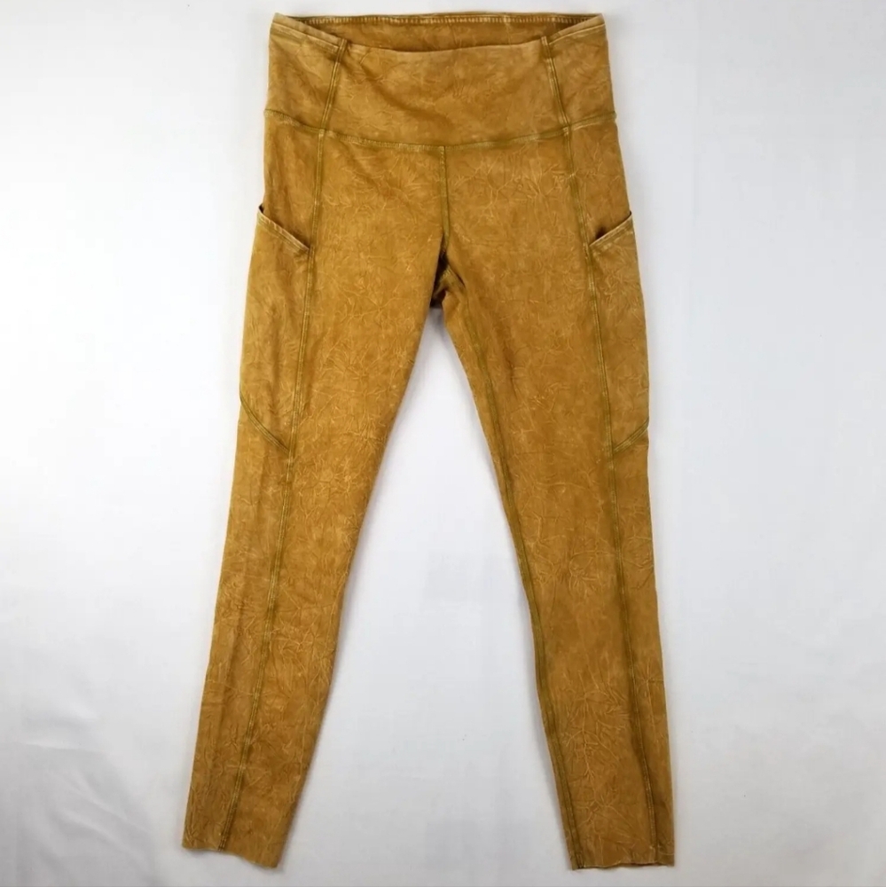 Lululemon Fast Free Tights High Rise 25” Size 8 Ice Dye Wash Spiced Bronze